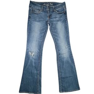 American Eagle Artist Stretch Flare Jeans Low Rise Size 6 (32x31.5) Y2K